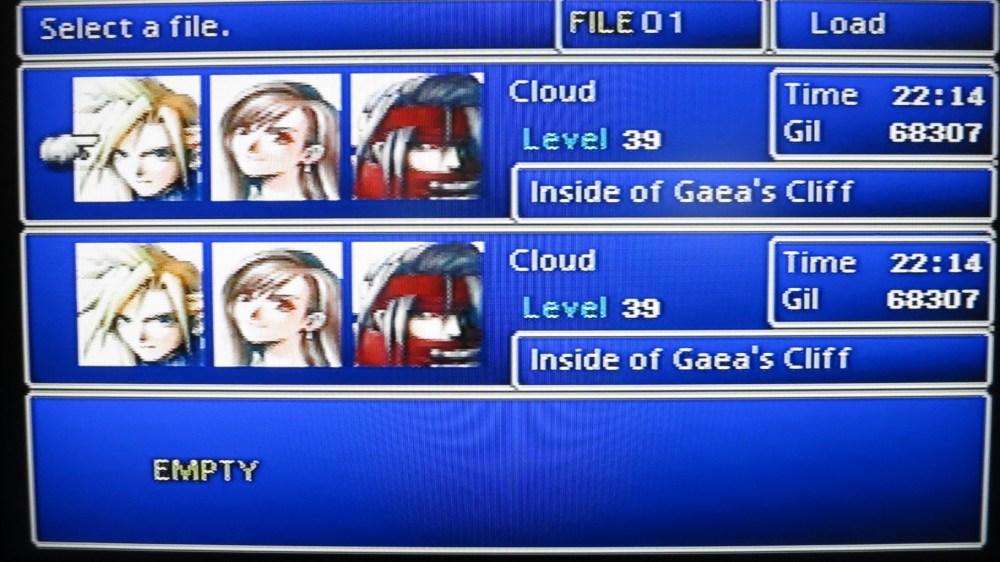 FFVII Choose File Menu