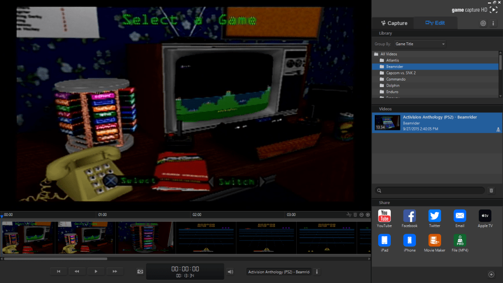 In the "Edit" side, this is where you have access to all the videos you've recorded to do some basic editing, and then uploading.